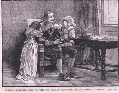 Entrevista de despedida de Carlos con el Duque de Gloucester y la Princesa Isabel AD 1649 de Walter Stanley Paget